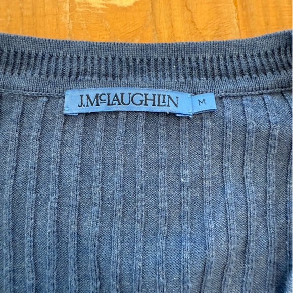 J. McLaughlin Deep Blue Ribbed Cardigan - Picture 2 of 6
